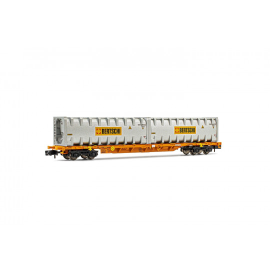 Wagon Porte-conteneur bogies WASCOSA SBB container BERTSCHI 1/160 ARNOLD