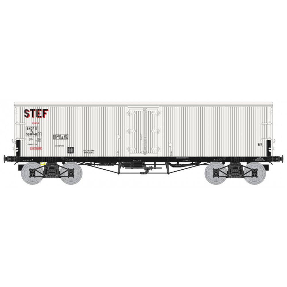 Wagon couvert frigo bogies type TP STEF 1/87 HO REE