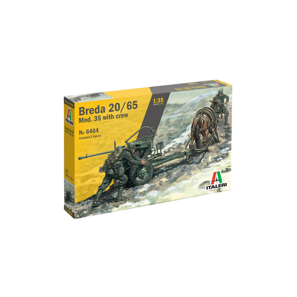 Canon BREDA 20/65 Modèle 35 avec Attelage & figurines 1/35 ITALERI