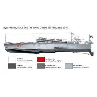 Navire Vedette lance-torpille Italie M.A.S. 563/568 maquette 1/35 ITALERI