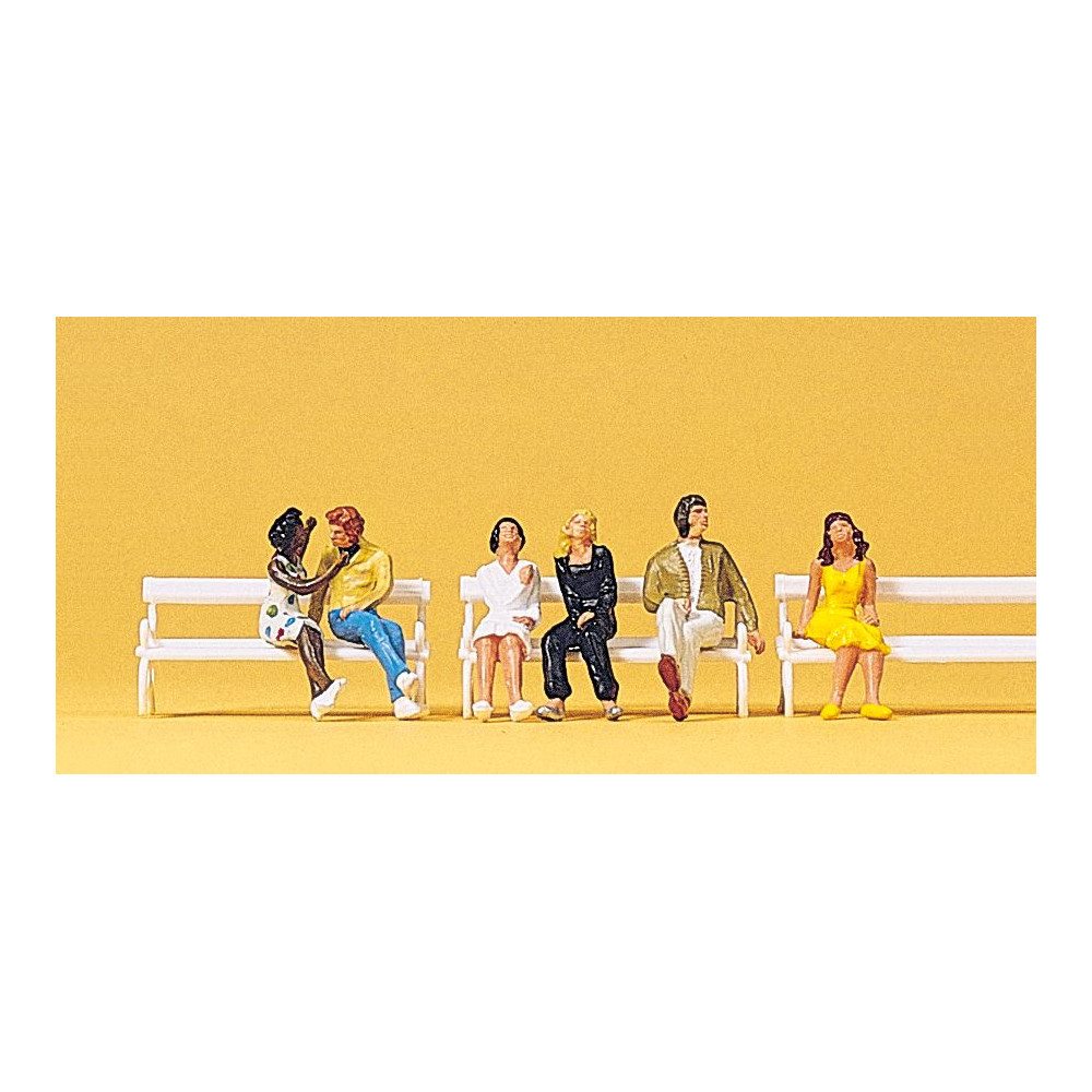 Couples et jeunes assis 1/87 HO PREISER