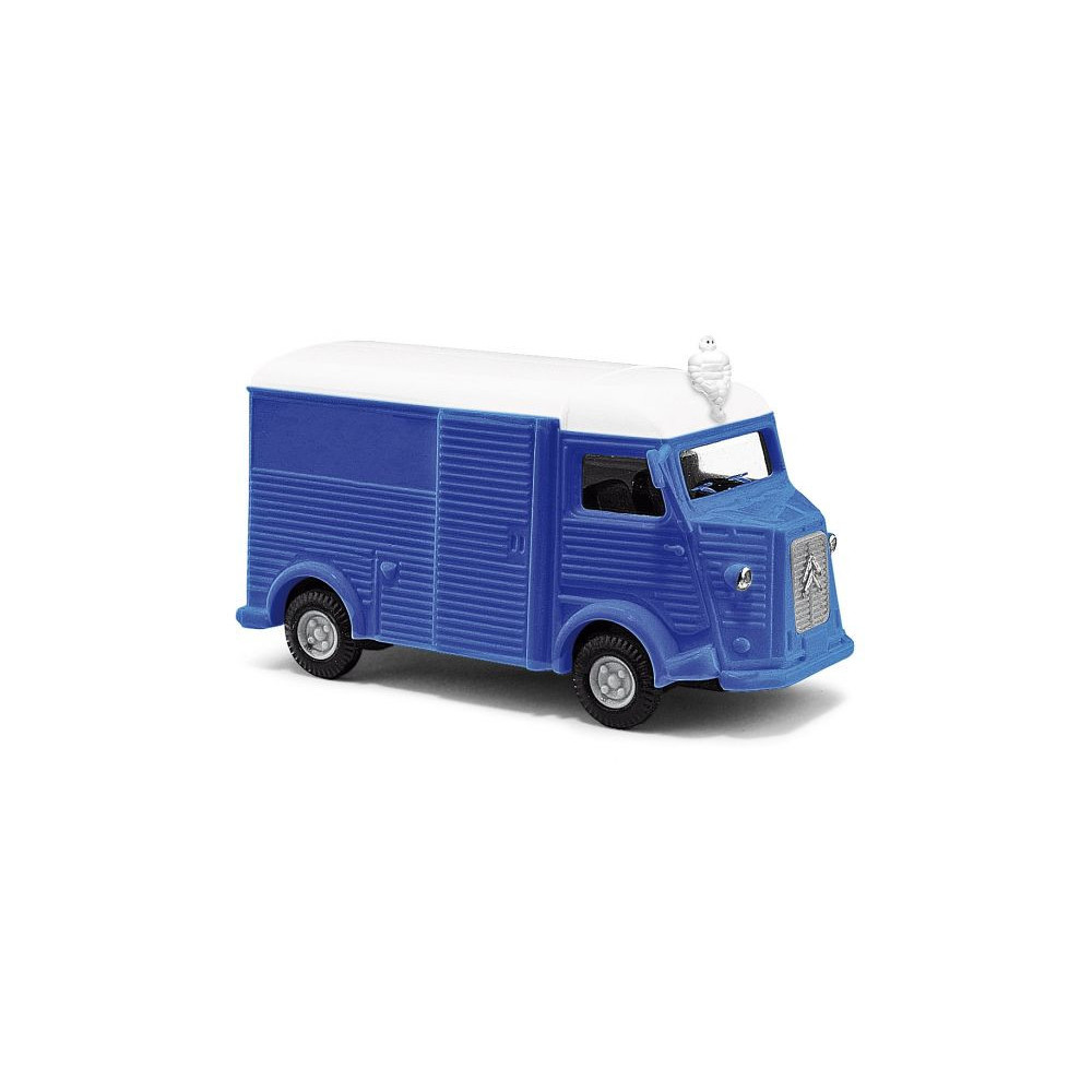 CITROËN H Bleu avec bibendum 1/87 BUSCH