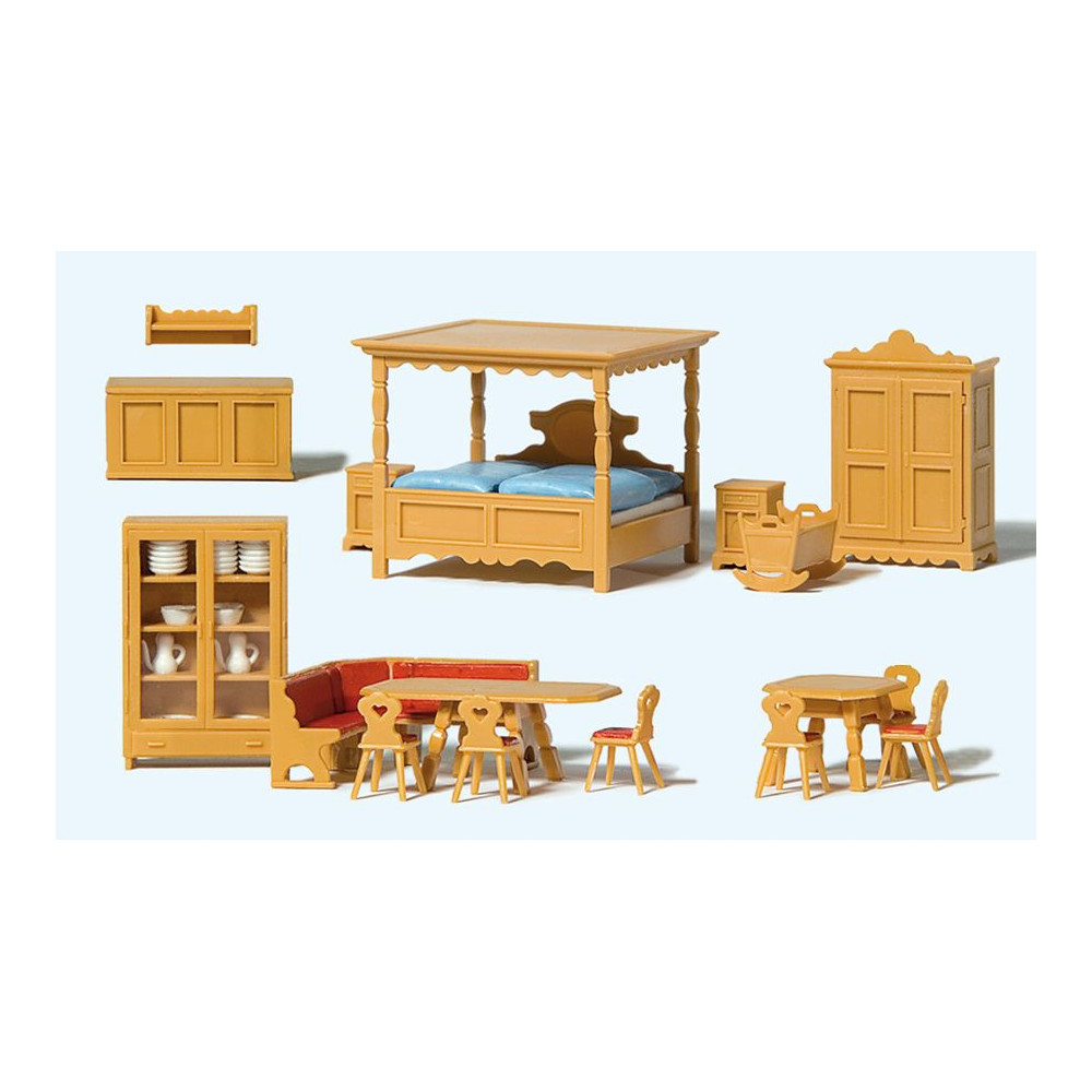 Mobilier de maison de campagne 1/87 HO PREISER