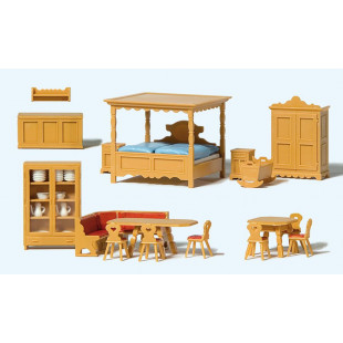 Mobilier de maison de campagne 1/87 HO PREISER