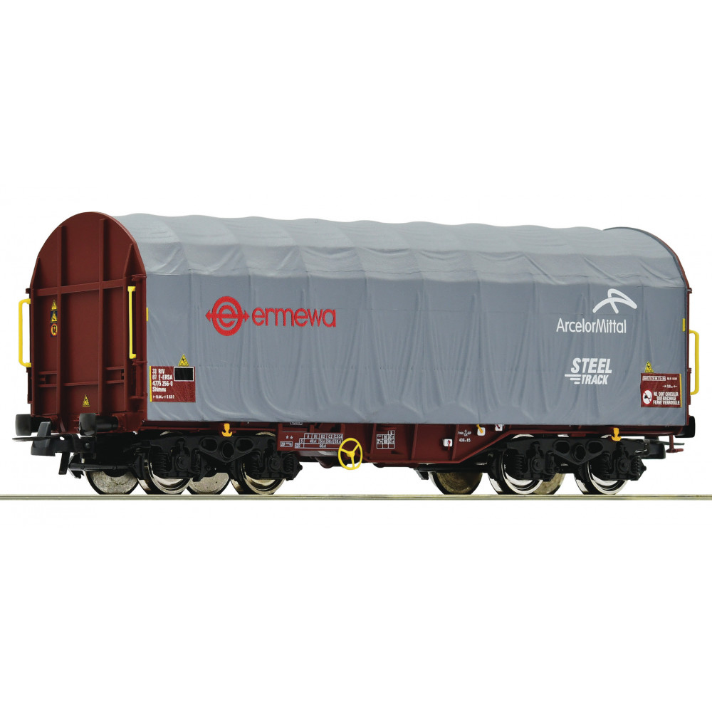 Wagon bache bogies ERMEWA "ARCELOR" 1/87 HO ROCO