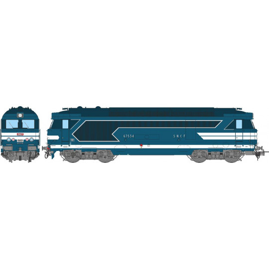 Locomotive diesel BB 67000 67400 67534 Livrée bleue 1/87 REE
