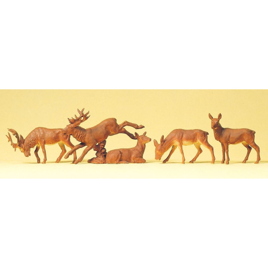 5 cerfs 1/87 HO PREISER