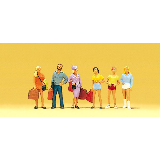 Jeunes garçons et filles voyageant 1/87 HO PREISER