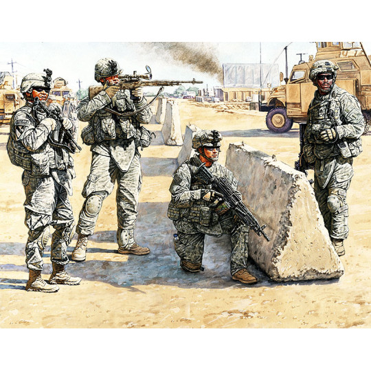 US Check Point en Iraq 2010 (4 figurines) 1/35 MB