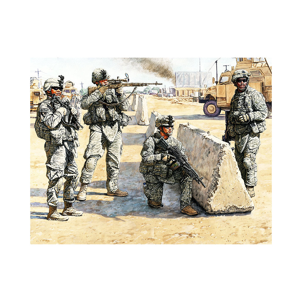 US Check Point en Iraq 2010 (4 figurines) 1/35 MB