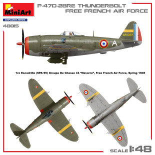 Republic P-47D Thunderbolt "Bubbletop" French Air Force maquette 1/48 MINIART