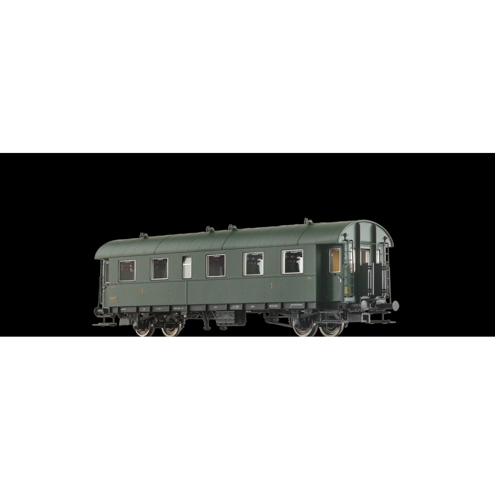 Voiture SNCF A5 1cl essieux "boite à tonnerre" HO 1/87 BRAWA