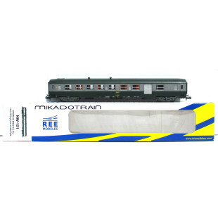 Wagon Voiture Fourgon UIC B5D Verte/Alu SNCF 1/160 N REE