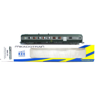 Wagon Voiture Fourgon UIC B5D Verte/Alu SNCF 1/160 N REE