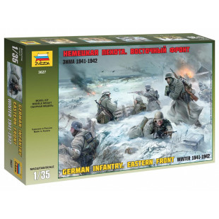 Figurines soldats allemands Infanterie Hiver 41 Russie maquette 1/35 ZVEZDA