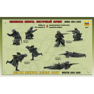 Figurines soldats allemands Infanterie Hiver 41 Russie maquette 1/35 ZVEZDA