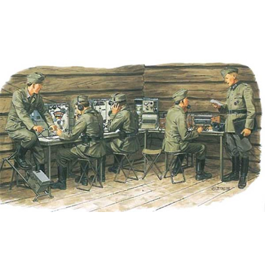Poste Communication Allemand & 5 figurines WW2 maquette 1/35 DRAGON