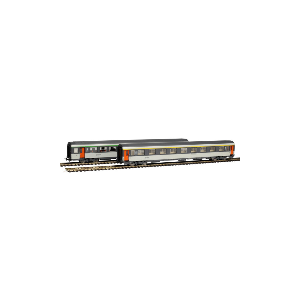 Coffret Set 2 Voitures Corail 1Cl & 2Cl SNCF HO PIKO