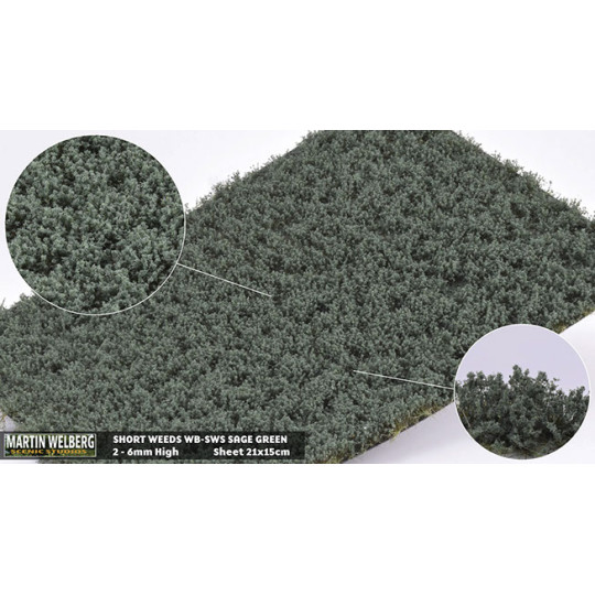 Décor mauvaises herbes basses vert sauge 2-6 mm Martin Welberg