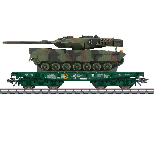 Wagon plat bogies charges lourdes & chargement Char Leopard 1/87 MARKLIN