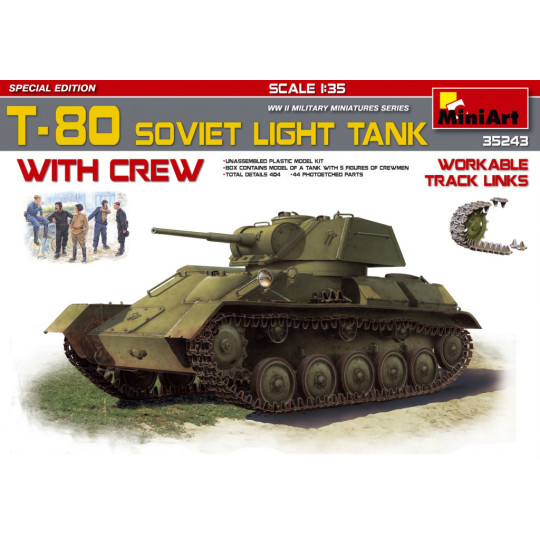 Char léger Soviétique T80 avec équipage 1/35 MINIART