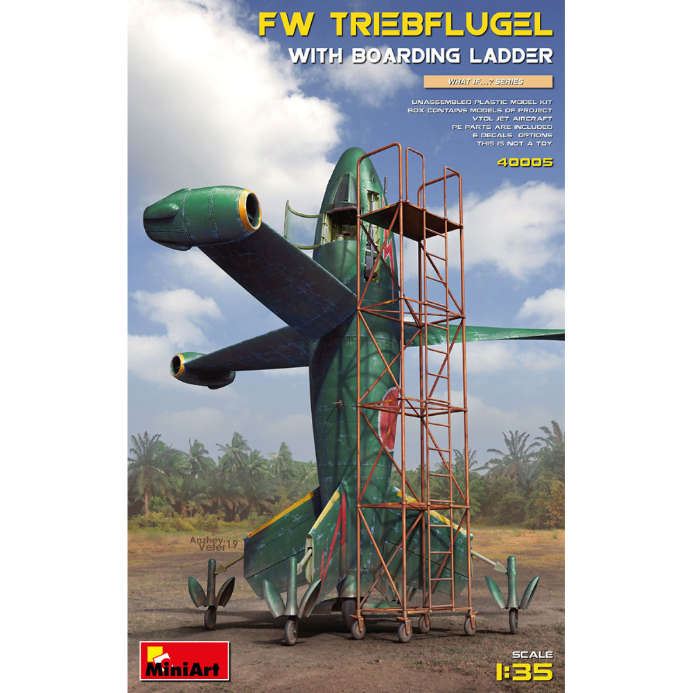 FOCKE WULF "TRIEBFLUGEL" INTERCEPTEUR avec ECHAFAUDAGE - FORCE AÉRIENNE JAPONAISE 1946 (kit de fiction?) 1/35 MINIART