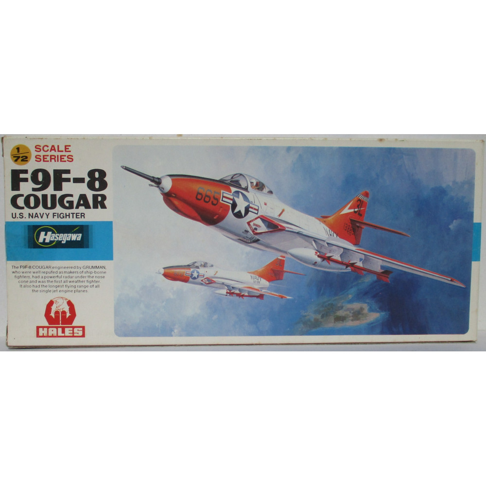 Maquette d'avion F9F-8 COUGAR US fighter  1/72 HASEGAWA
