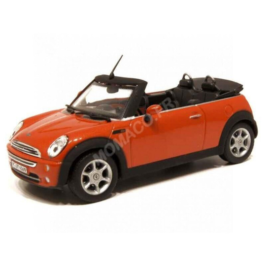 Mini Cooper 2006 cabriolet ouvert orange 1/43 OLIEX