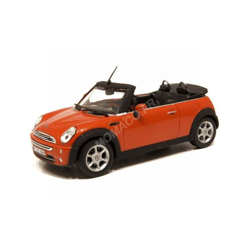 Mini Cooper 2006 cabriolet ouvert orange 1/43 OLIEX