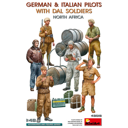 Set figurines Pilotes Allemagne Italie WW2 1/48 MINIART