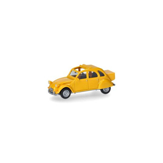 CITROEN 2CV avec malle arrière jaune 1/87 HERPA