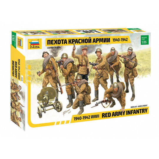 Infanterie soviétique 1940/42 WW2 maquette 1/35 ZVEZDA