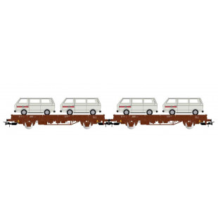 SET Wagons plats essieux  &  2 VW 1/87ème HO SET 2 Unités