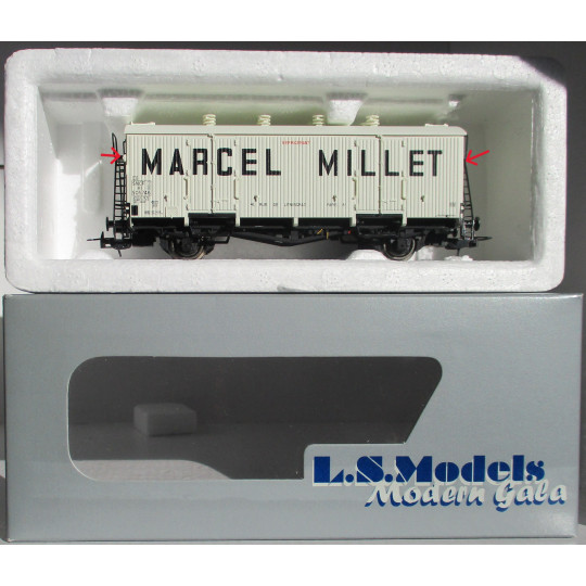 Wagon couvert isotherme frigo SNCF Hl "MARCEL MILLET" essieux 1/87 HO LS Models