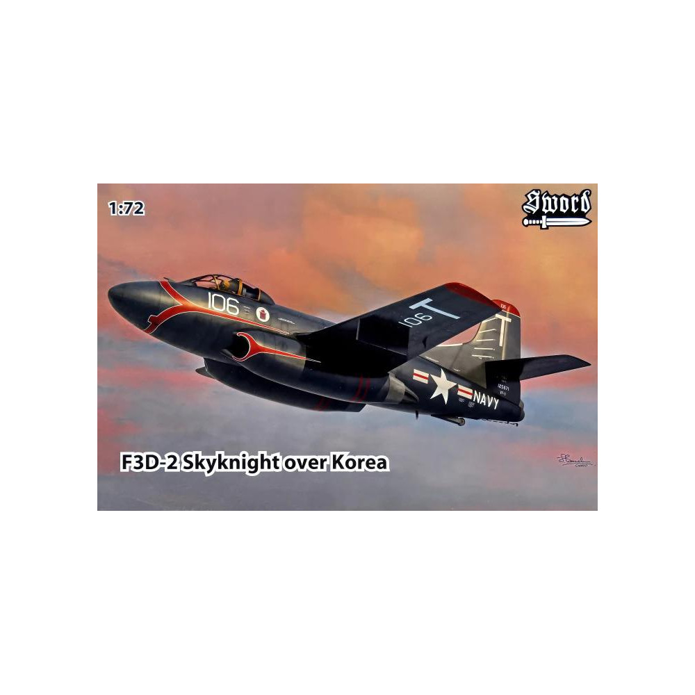 Douglas F3D-2 Skynight US Navy Corée maquette avion 1/72 SWORD