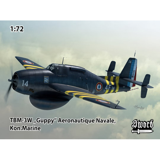 Grumman TBM-3W Avenger Guppy French Navy maquette avion 1/72 SWORD
