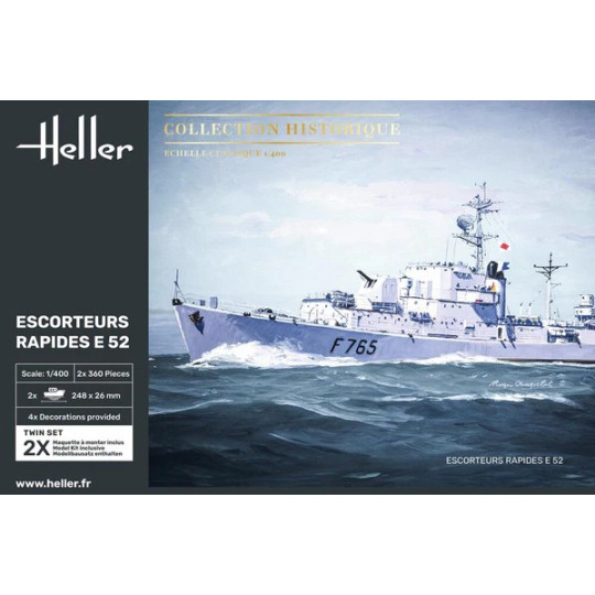 Escorteurs rapides E52 2 navires Marine France maquette 1/400 HELLER