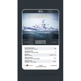 Escorteurs rapides E52 2 navires Marine France maquette 1/400 HELLER