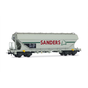 Coffret 2 Wagons SNCF céréalier bogies faces plates "SANDERS" 1/87 - HO - JOUEF