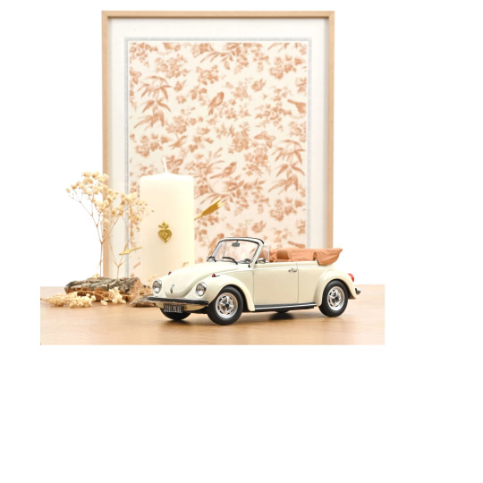VW Coccinelle Cabriolet 1303 1973 Blanc Crème Cream White miniature1/18 NOREV