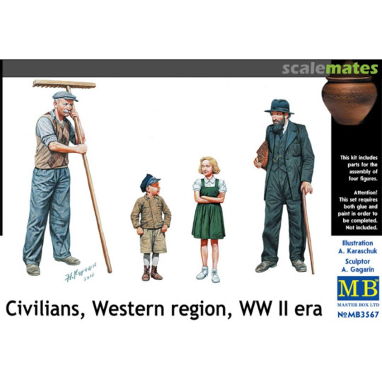 Civils Europe de l'ouest 1944 figurines maquette 1/35 MasterBox