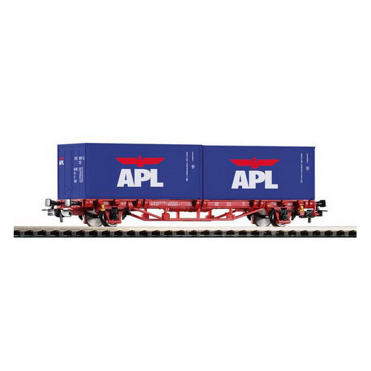 WAGON PORTE-CONTENEUR ESSIEUX CONTAINER APL 1/87ème PIKO