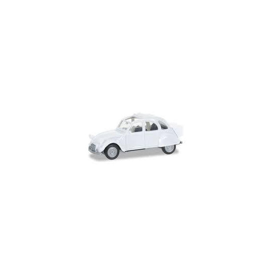 CITROEN 2 CV BLANCHE AVEC MALLE 1/87 HO HERPA