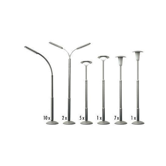KIT LAMPADAIRES (SANS LAMPES) 1/87 FALLER
