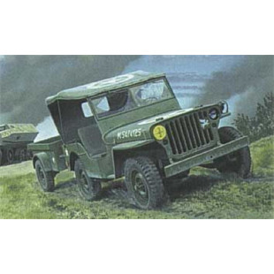 JEEP WILLYS ET TRAILER maquette 1/35 HELLER