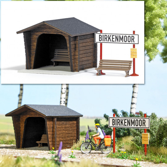 Point d'arrêt / bus stop 1/87 HO BUSCH